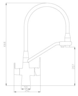 Смеситель для кухни Haiba HB76855-5 с подключением фильтра питьевой воды сталь
